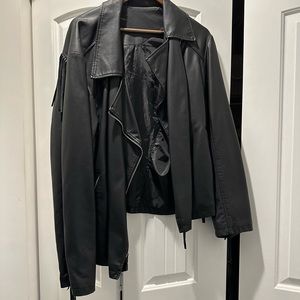 Lane Bryant faux leather Moto jacket with fringe size 26/28